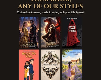 Custom Book Cover Made to Order in Any of Our Styles, Your Title Typeset