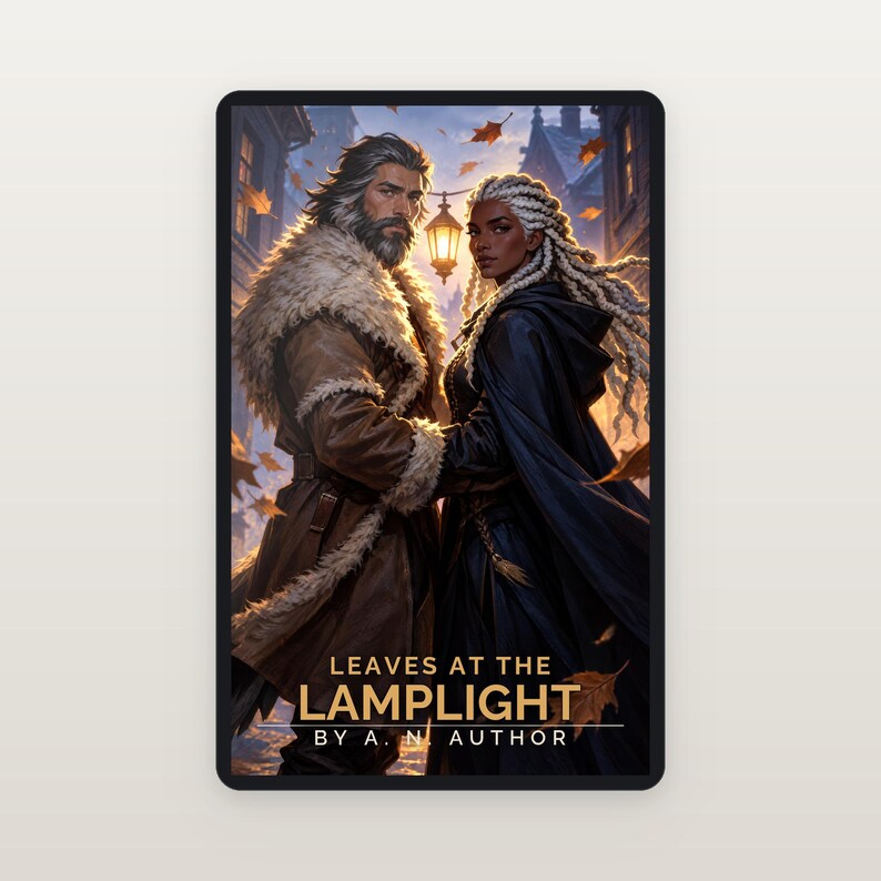 Urban Fantasy Book Cover, Wolf Shifter and Witch at Lamplight (Digital Download) image 2