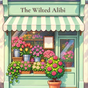 Premade Cozy Mystery Book Cover, Flower Shop Storefront, Florist Ebook Design image 1
