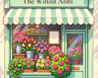 Premade Cozy Mystery Book Cover, Flower Shop Storefront, Florist Ebook Design