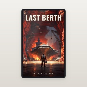 Premade Sci Fi Book Cover, Pilot Before a Docked Starship Art for Space Opera Authors image 2