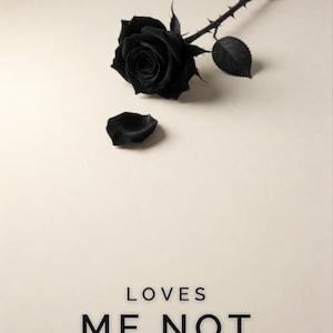 Premade Dark Romance Book Cover, Single Rose on Cream, Black Rose Ebook Design image 1