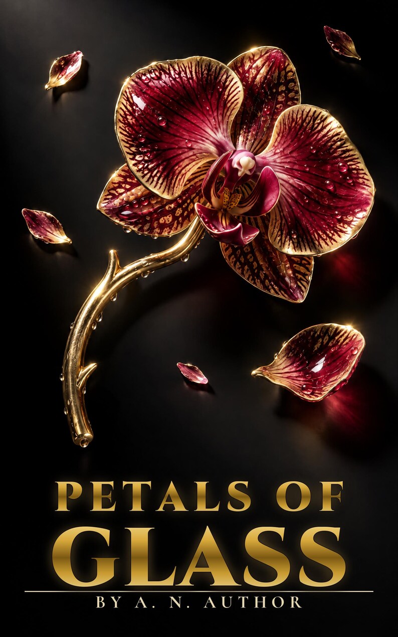 Crimson Glass Orchid Sci-Fi Book Cover, Literary Science Fiction (Digital Download) image 1