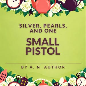 Premade Cozy Mystery Book Cover, Teapots and Pearls Art for Tea Room Cozy Authors image 1