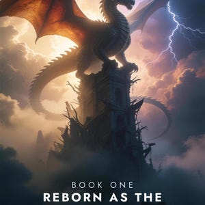 Premade Dragon Book Cover, Storm and Lightning Art for LitRPG Progression Fantasy Authors image 3