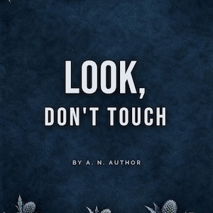 Premade Dark Romance Book Cover, Frosted Sea Holly on Slate, Bold Typography Ebook Design image 1