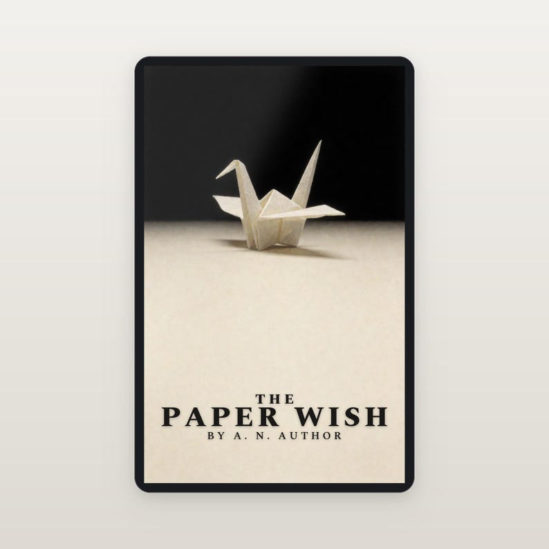 Premade Fantasy Book Cover, Paper Crane in an Open Hand Art for Literary Fantasy Authors image 2