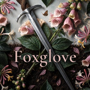 Premade Romantasy Book Cover, Dagger in Pink Foxgloves Art for Poison Garden Authors image 1