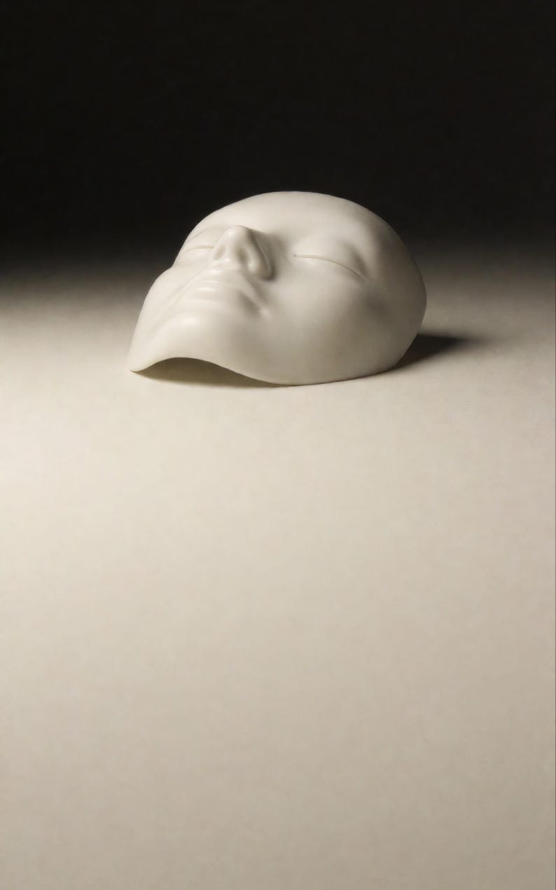 Premade Fantasy Book Cover, Cracked Porcelain Mask Art for Dark Fantasy Authors image 3