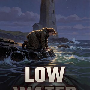 Copertina predefinita per libri horror, con faro e occhio di mostro marino, ideale per autori di horror folk. immagine 4