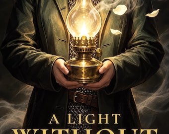 Premade Fantasy Book Cover, Woman With a Glass Lamp, Vampire Hunter Ebook Design