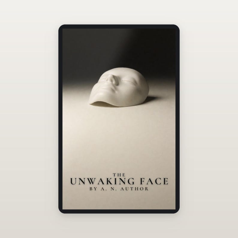 Premade Fantasy Book Cover, Cracked Porcelain Mask Art for Dark Fantasy Authors image 2