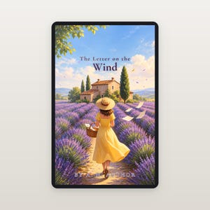 Lavender Farm Cozy Mystery Book Cover, Summer Sun Hat Art (Digital Download) image 2