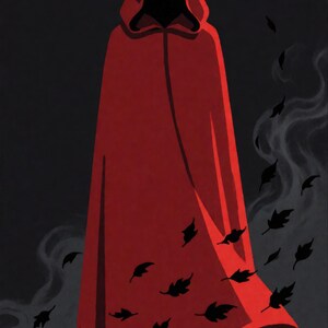 Premade Witchy Book Cover, Hooded Figure in Red Cloak Art for Dark Fairy Tale Authors image 3