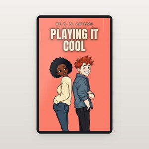 Premade Rom Com Book Cover, Eye Roll Couple Illustration Art for Fake Dating Authors image 2