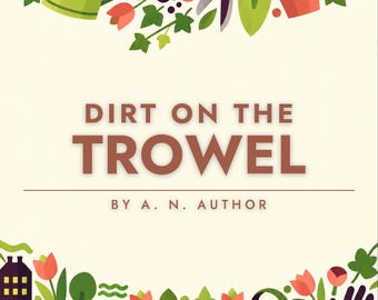 Premade Cozy Mystery Book Cover, Watering Cans and Trowels Art for Garden Cozy Authors