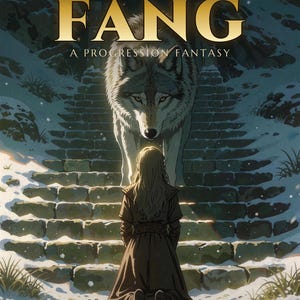 Premade Fantasy Book Cover, White Wolf and Kneeling Girl Art for Spirit Wolf Authors image 3