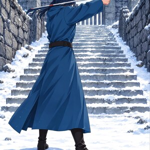 LitRPG Book Cover, Sword, Broken Stair, Snow Art (Digital Download) image 3