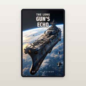 Premade Sci Fi Book Cover, Warship Firing Its Spinal Gun, Military Sci Fi Ebook Design image 2