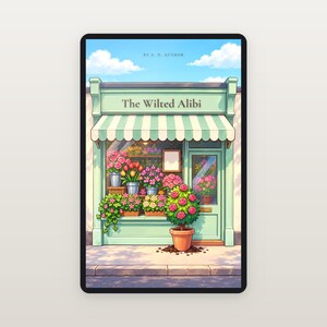 Premade Cozy Mystery Book Cover, Flower Shop Storefront, Florist Ebook Design image 2