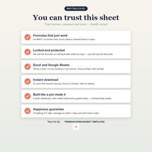 Freelancer boekhoudspreadsheet, inkomsten-uitgaventracker, belastingschatter (digitale download) afbeelding 5