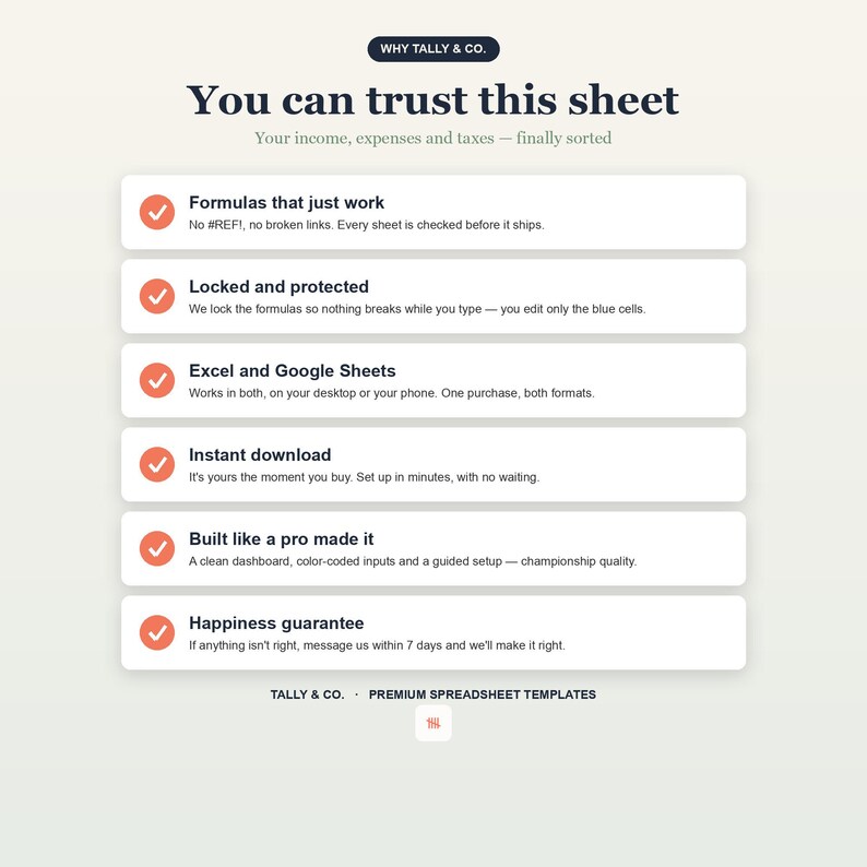 Freelancer boekhoudspreadsheet, inkomsten-uitgaventracker, belastingschatter (digitale download) afbeelding 5