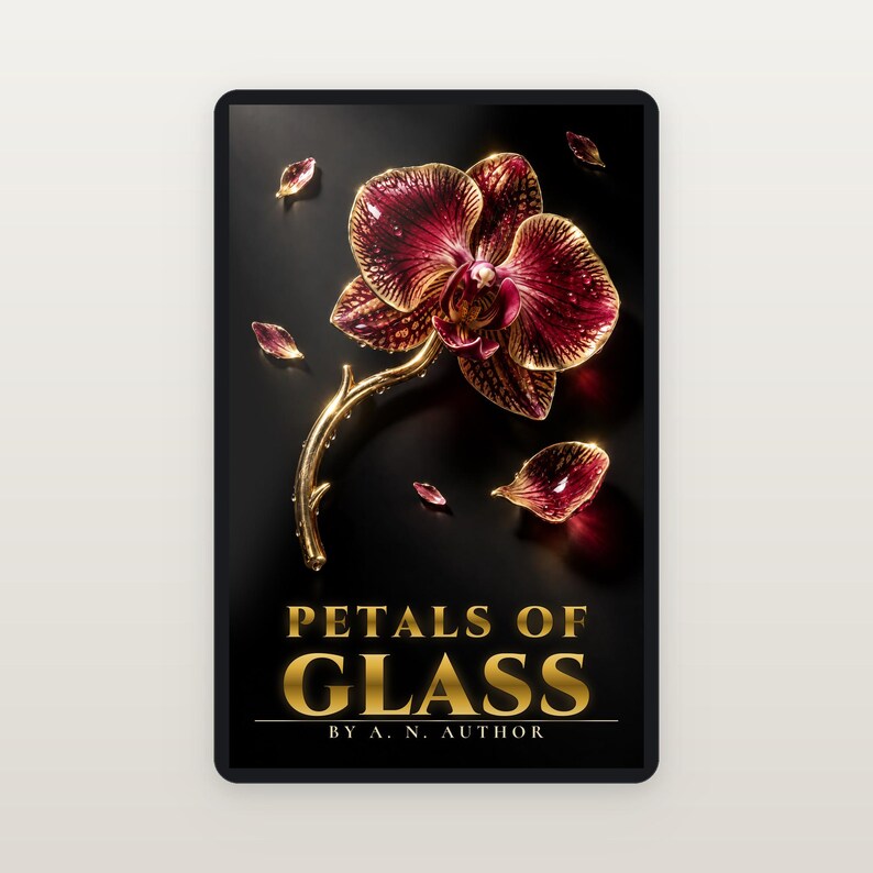 Crimson Glass Orchid Sci-Fi Book Cover, Literary Science Fiction (Digital Download) image 2