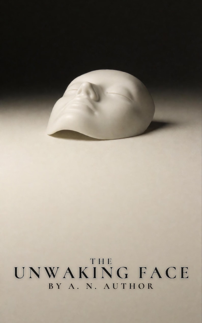 Premade Fantasy Book Cover, Cracked Porcelain Mask Art for Dark Fantasy Authors image 1