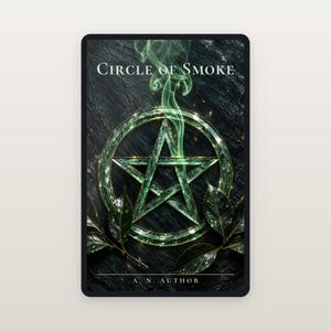 Premade Witchy Book Cover, Carved Pentacle in Green Slate, Occult Ebook Design image 2