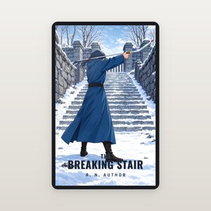 LitRPG Book Cover, Sword, Broken Stair, Snow Art (Digital Download) image 2