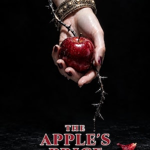 Premade Dark Romance Book Cover, Bitten Apple in Hand, Forbidden Fruit Ebook Design image 1