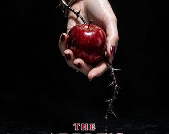 Premade Dark Romance Book Cover, Bitten Apple in Hand, Forbidden Fruit Ebook Design