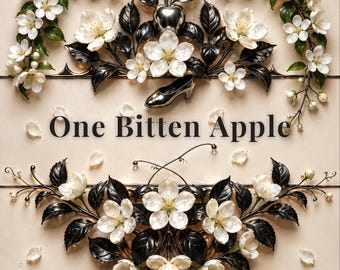 Premade Romantasy Book Cover, Silver Apple and Blossom, Fairytale Retelling Ebook Design