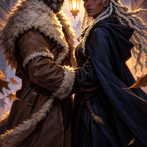 Urban Fantasy Book Cover, Wolf Shifter and Witch at Lamplight (Digital Download) image 1