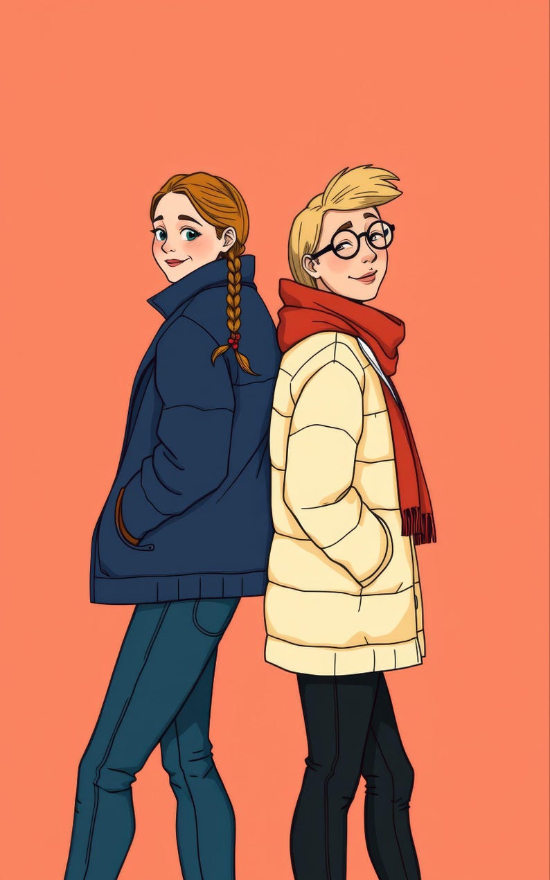 Premade Winter Romance Book Cover, Snow Walk Couple in Scarves (Digital Download) image 3