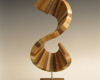 Modern Abstract Wood Sculpture