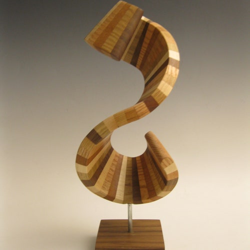 Modern Abstract Wood Sculpture Etsy