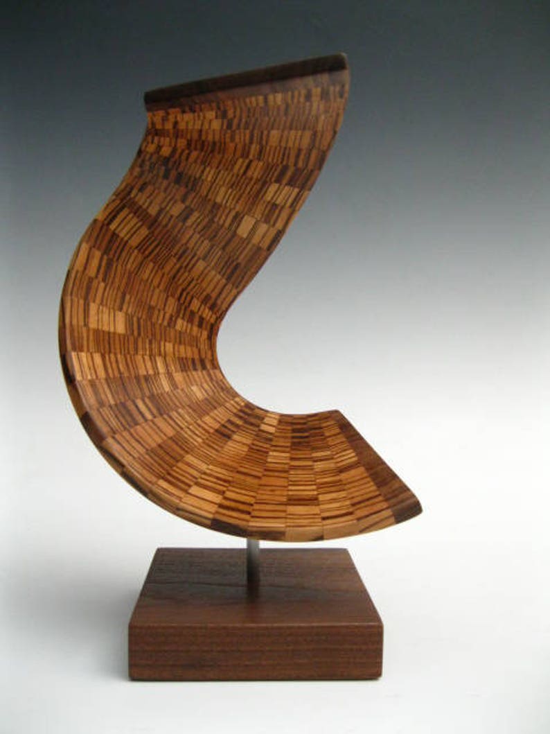 Wood sculpture abstract modern art image 1