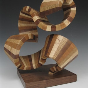 Modern abstract wood sculpture