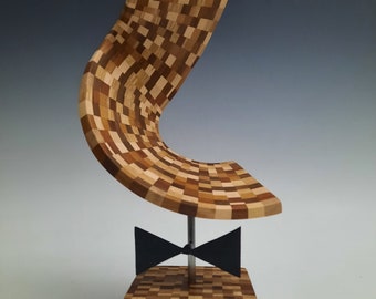 Modern Abstract Wood Sculpture