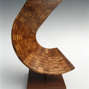 Wood sculpture abstract modern art image 2