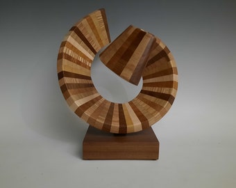Modern abstract wood sculpture
