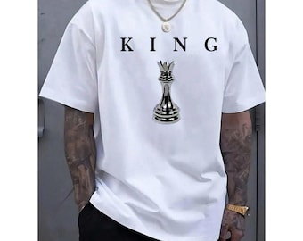 King Chess Piece Graphic Tee, Minimalist Streetwear Unisex Shirt