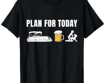 Funny Pontoon Boat Beer Lake Life Graphic Tee