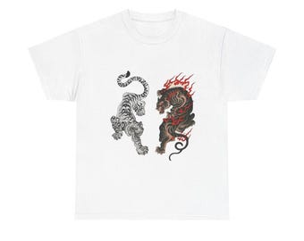 Japanese Tiger T-Shirt, Irezumi Tattoo Style Streetwear Tee