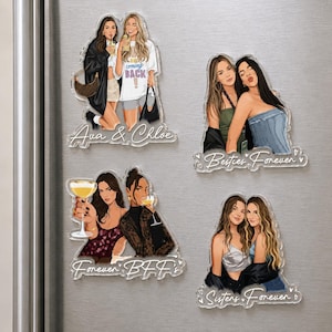 Personalized Besties Photo Magnet, Custom Best Friend Fridge Magnet, Acrylic BFF Picture, Besties Forever, Friendship Thank You Gift for Her