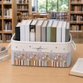 Custom Birth Flower Book Basket With Name, Floral Canvas Storage Bin, Book Lover Decor, Personalized Organizing Basket, Gift For Librarian product logo