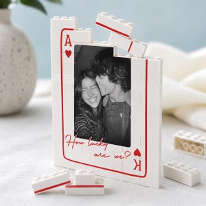 Spielkarte Benutzerdefinierte Paar Foto Wie viel Glück Wir Rechteck Baustein, personalisierte Hochzeitstag Geschenk, Paar Porträt Puzzle