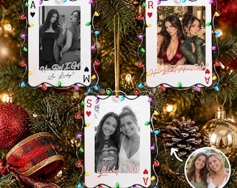 Ornement en acrylique personnalisé et humoristique pour meilleures amies, cadeau de Noël personnalisé pour l'amitié, quelle chance avons-nous !, cadeau pour meilleures amies, cadeau pour amitié à distance