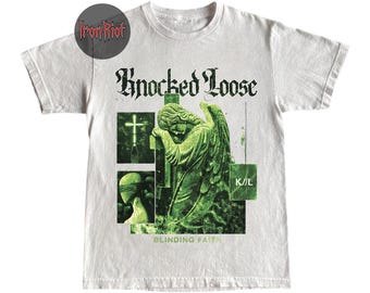 Knocked Loose T-shirt - Heavy Hardcore Band Merch T-shirt - Blauwe graphic - Jaren 90 Country IR40